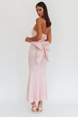 Melty Kisses Bow Back Maxi Dress Pink