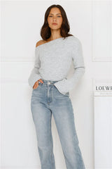 Winter Date Knitted Top Grey