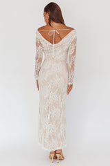 Loveland Off-Shoulder Lace Maxi Dress White