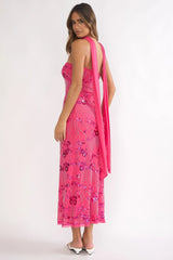 Jeremia Strapless Maxi Dress Sequin Plum