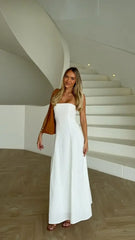 Astrid Strapless Maxi Dress - White