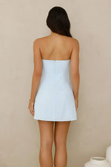 Coconut Love Strapless Mini Dress Blue