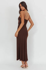 Such A Libra Sheer Bodice Maxi Dress Chocolate