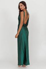 Cassiopeia Open Back Maxi Dress Forest Green
