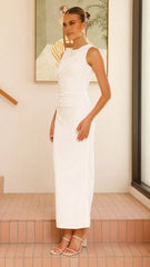 Sarsha Boatneck Maxi Dress - White