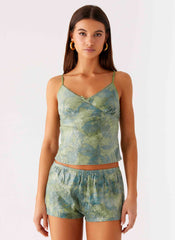 Ajean Sequin Cami Top - Lime Blood