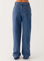Back Again Straight Leg Denim Jeans - True Blue