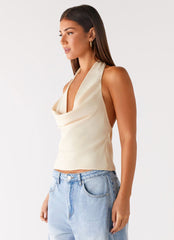 Charli Cowl Top - Lemon