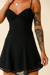 Good Morning Angel Ruched Bust A-Line Dress Black