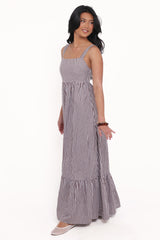 Reid Maxi Dress - Brown Gingham