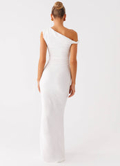 Galantis One Shoulder Maxi Dress - White