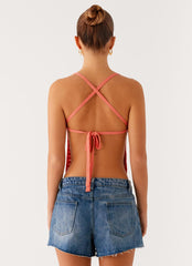 Kia Cross Back Top - Coral