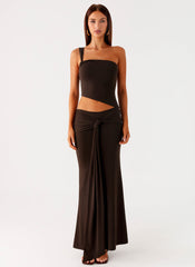 Luara Cut Out Maxi Dress - Chocolate