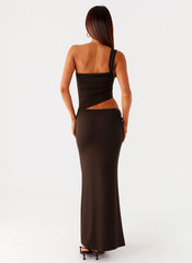 Luara Cut Out Maxi Dress - Chocolate