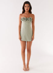 Patsie Strapless Mini Dress - Sage