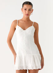 Sync Love Broderie Mini Dress - White