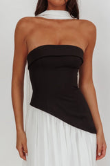 Mariabella Contrast Bodice Maxi Dress Black/White