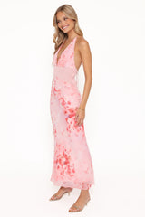 Gwyneth Halterneck Maxi Dress - Pink Floral