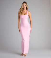 Beverly Halter Slit Long Formal Dress