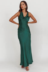 Cassiopeia Open Back Maxi Dress Forest Green