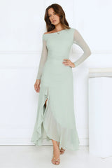 Darling At Dusk Long Sleeve Maxi Dress Sage