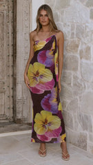 Haviana Maxi Dress - Purple/Yellow Floral