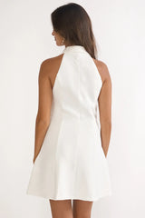 Esmarie Collared Mini Dress White