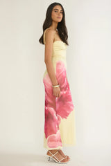 Orabella Waterdrop Wire Bust Maxi Dress Floral Butter