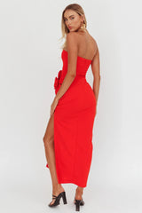 No Competition Oversized Flower Maxi Dress Red