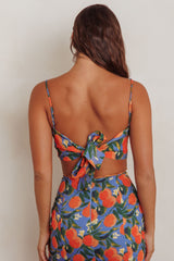Chamberlain Scallop Trim Crop Top Citrus Orange
