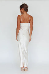 Blushing Beauty Horsebit Accent Maxi Dress Champagne