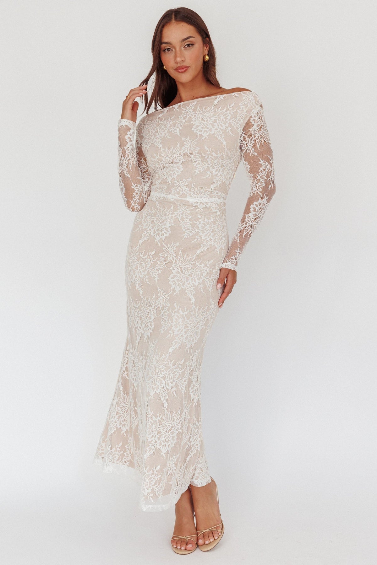 Loveland Off-Shoulder Lace Maxi Dress White