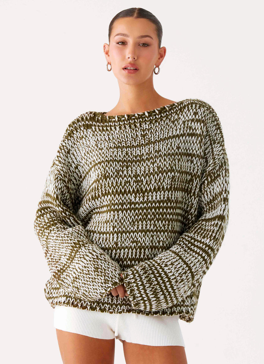Darla Oversized Knit Jumper - Khaki