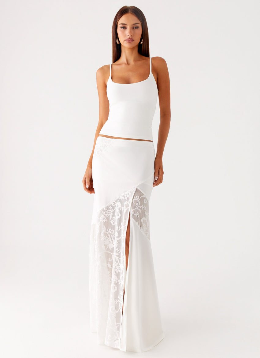 Dasie Lace Maxi Skirt - White