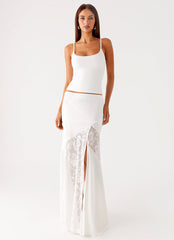 Dasie Lace Maxi Skirt - White