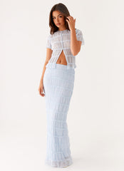 Daydreaming Low Rise Maxi Skirt - Blue
