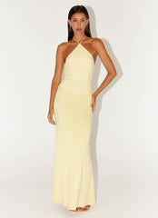 Fiesta Halter Maxi Dress - Sunny Yellow