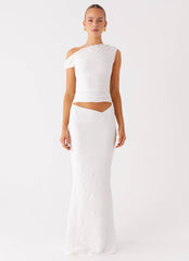 Galantis One Shoulder Maxi Dress - White