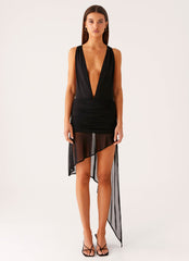 Heatwave Haze Mini Dress - Black
