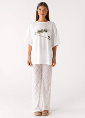 Matcha Lace Pants - White