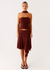 Mirage Midi Skirt - Chocolate