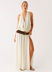 Narlah Halter Maxi Dress - Ivory