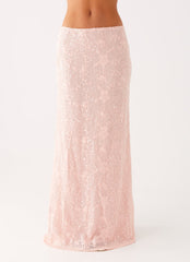 Nico Sequin Maxi Skirt - Pink
