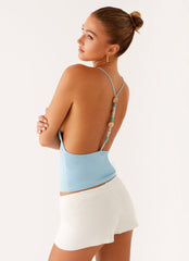 Ollie Knit Halter Top - Blue