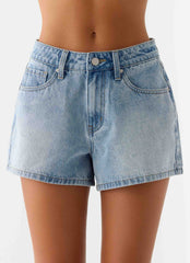 Owen A-Line Denim Shorts - Light Blue Wash