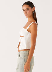 Pia Cut Out Top - White
