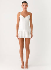 Sync Love Broderie Mini Dress - White