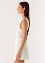 Tuscan Glow Chiffon Mini Dress - Ivory
