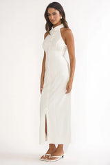 Esmarie Collared Maxi Dress White
